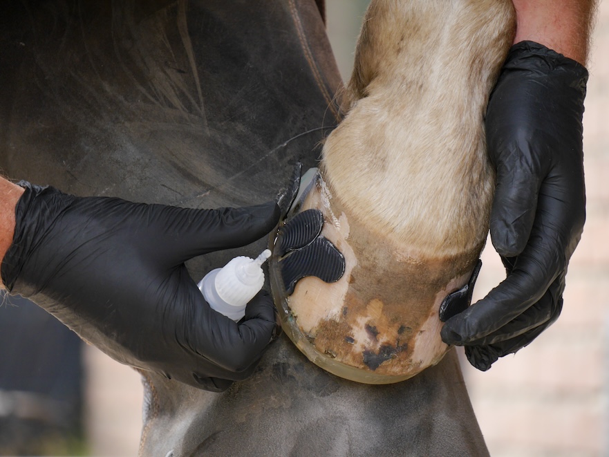 Duplo plakbeslag lijmen bij HoofWear